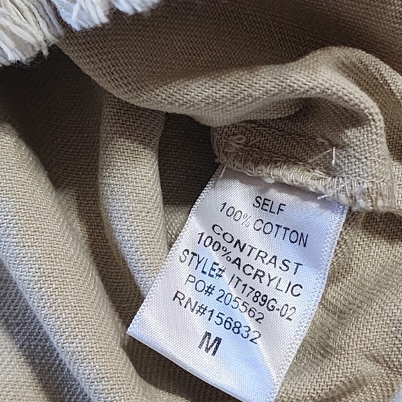 NWT Bibi Cream Crochet Sleeve Shacket Modern Vintage Cozy Statement Medium - Picture 9 of 10